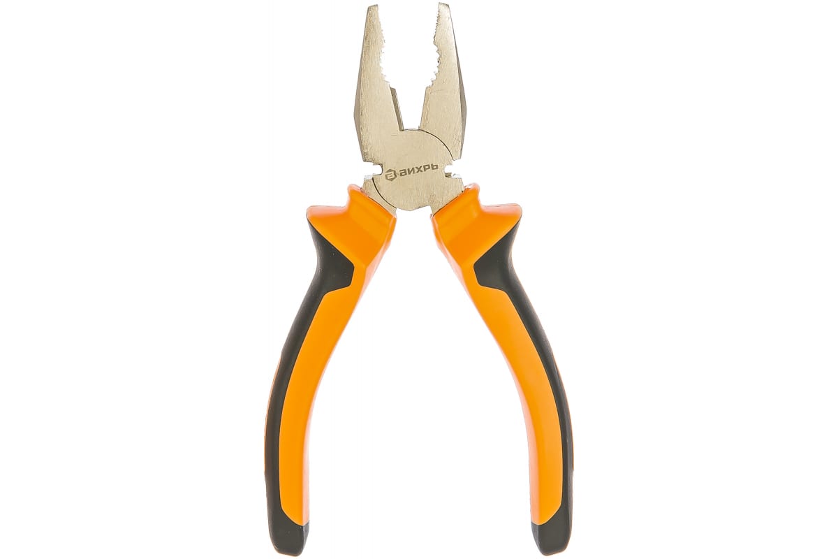 Плоскогубцы 160мм, двухкомпонентные никелированные рукоятки ВИХРЬ