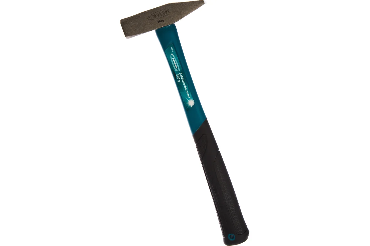 Молоток слесарный GROSS 0,3кг, фиберглассовая обрезиненная рукоятка, квадратный боек