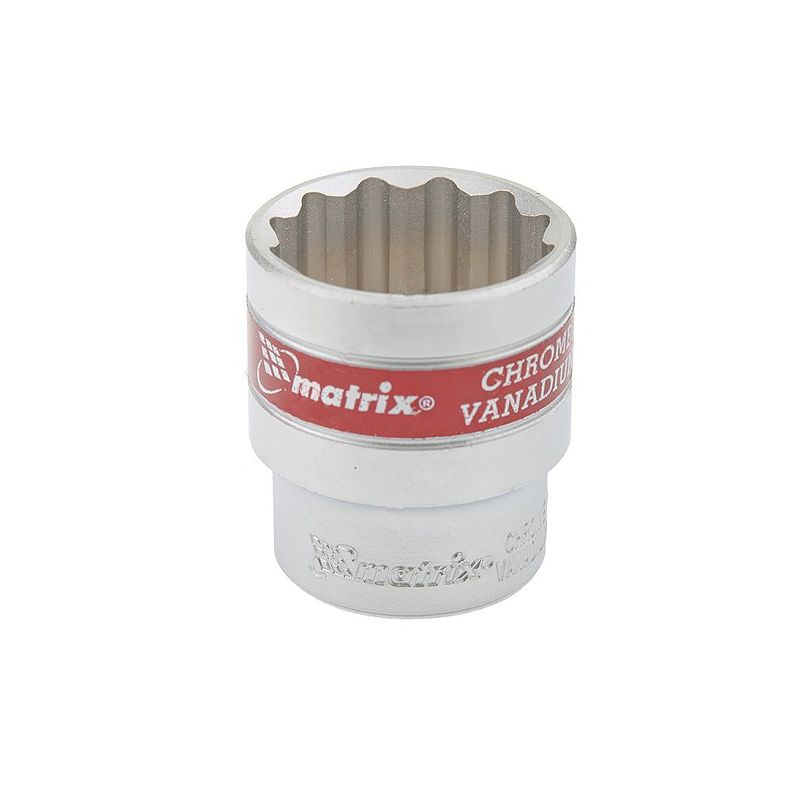 Головка торцевая 9мм, 12-гранная, Cr-V, под квадрат 1/2", хромированная MATRIX "MASTER"