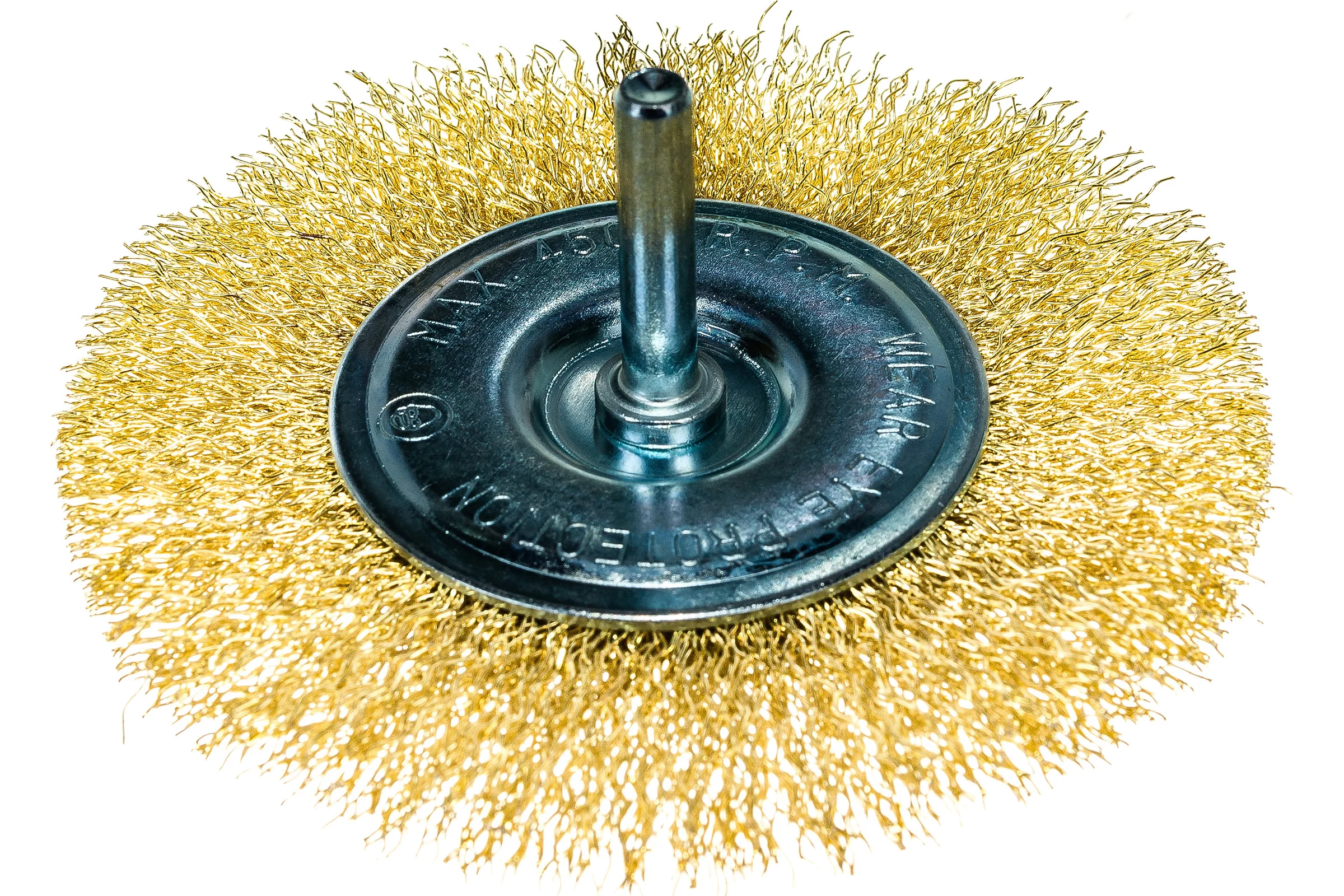 Щётка дисковая для дрели Ø100мм, латунированная витая проволока 0,3мм MATRIX