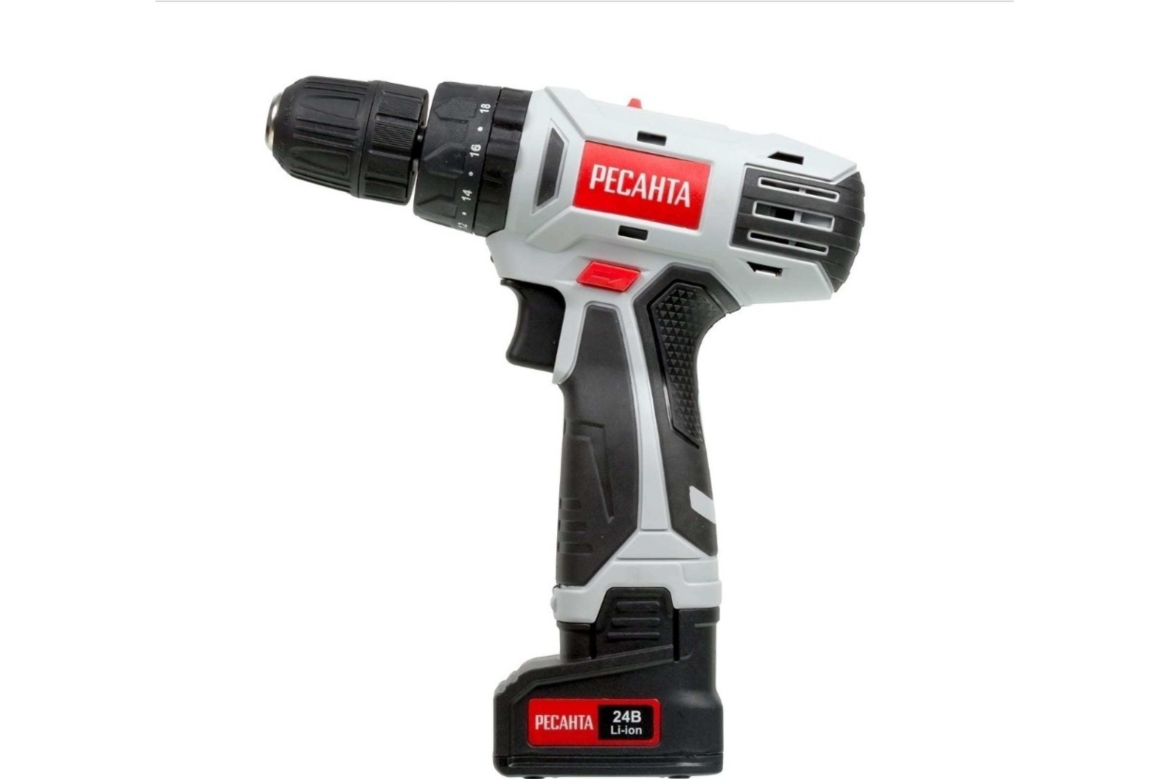 Аккум.дрель-шуруповёрт ДА-24-2ЛК-У (24В, Li-lon, 2х2Ач, 60Нм, удар, патр.б/з 10мм, кейс) РЕСАНТА