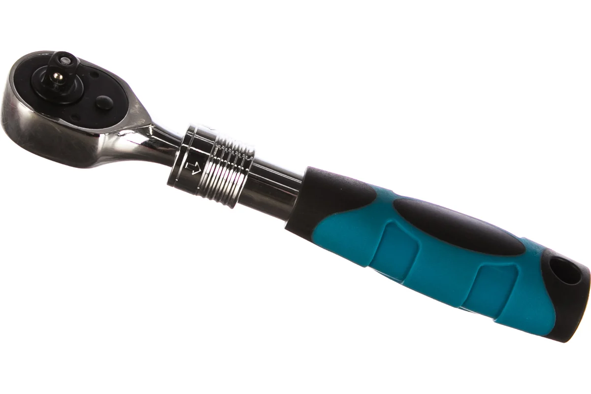 Трещётка для торцевых головок 1/4", 150-200мм, Cr-V, двухкомп.телескопическая рукоятка GROSS