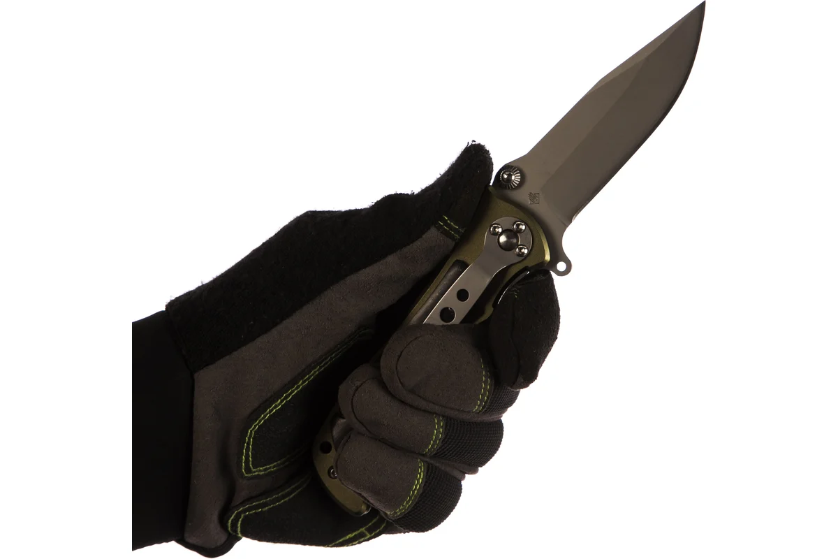 Нож ЗУБР "Премиум" СЛЕДОПЫТ складной универс. 200мм/лезвие 95мм, металлич.рукоятка с дерев.вставками