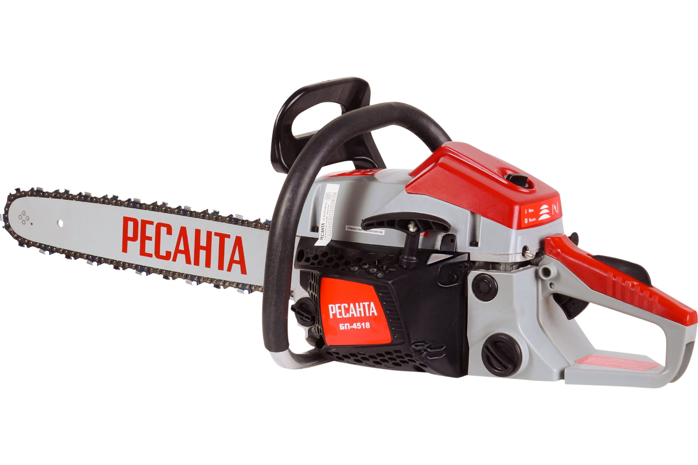 Бензопила БП-4518 (3,13л.с., 2,3кВт, 45см3, шина 45см, ручной стартер с плавным пуском) РЕСАНТА