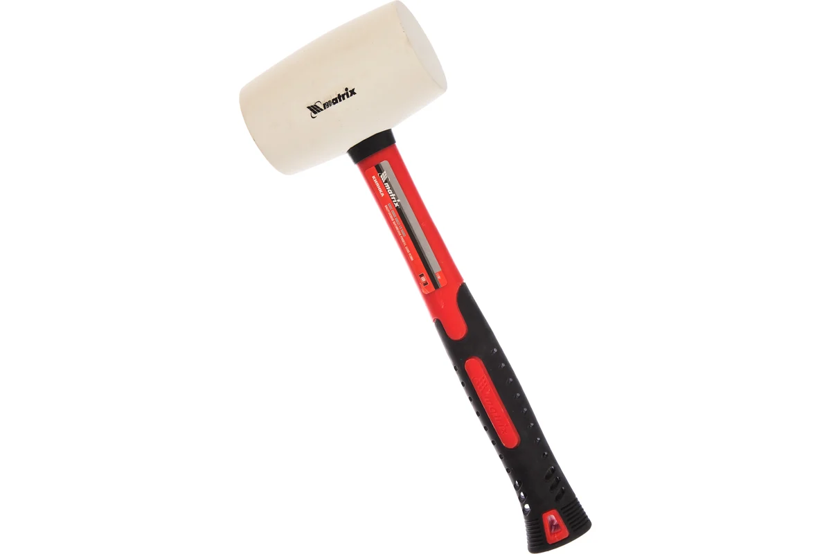Киянка резиновая белая 680г, фиберглассовая рукоятка MATRIX
