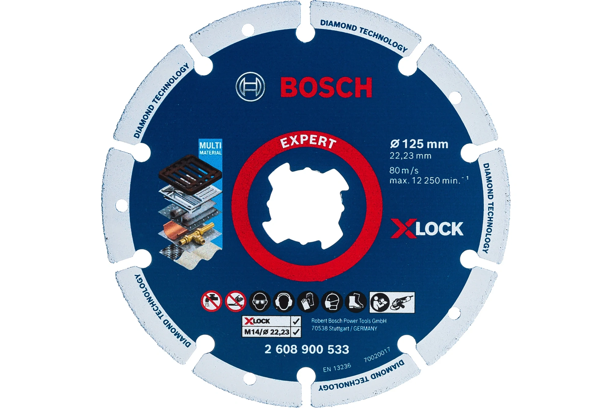 Диск алмазный X-LOCK по металлу 125х22мм BOSCH
