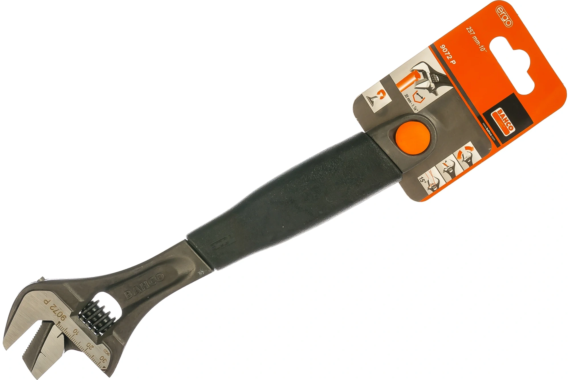 Ключ разводной переставной 257мм, зев 33мм BAHCO