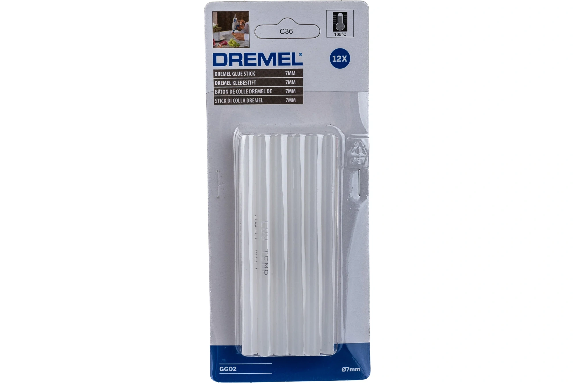 Универсальные низкотемпературные клеевые стержни Ø7мм, 12шт DREMEL