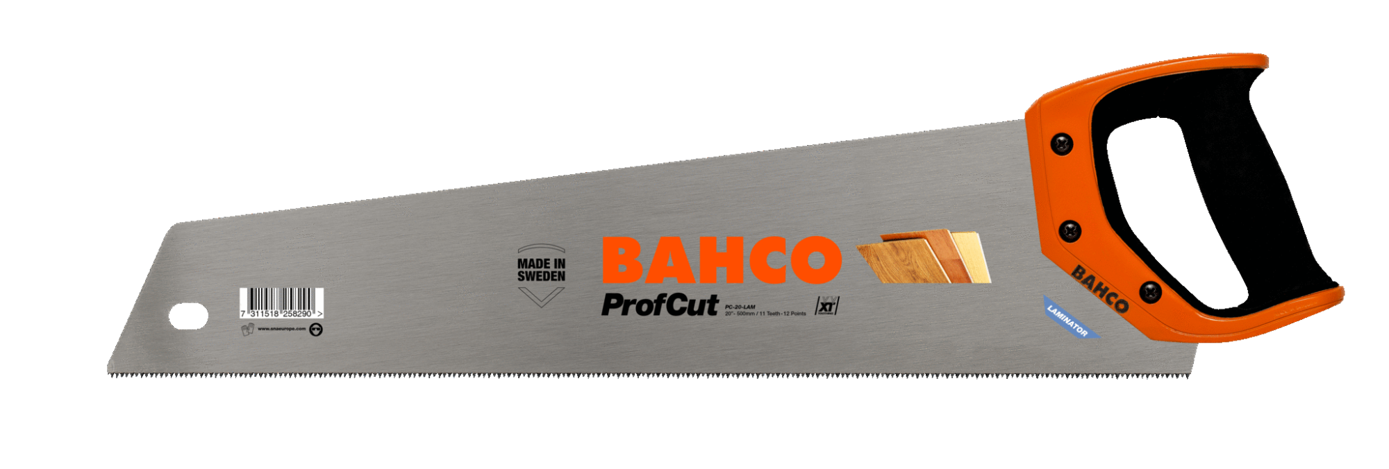 Ножовка для ламината ProfCut 500мм, 11/12TPI, с двухкомпонентной рукояткой BAHCO