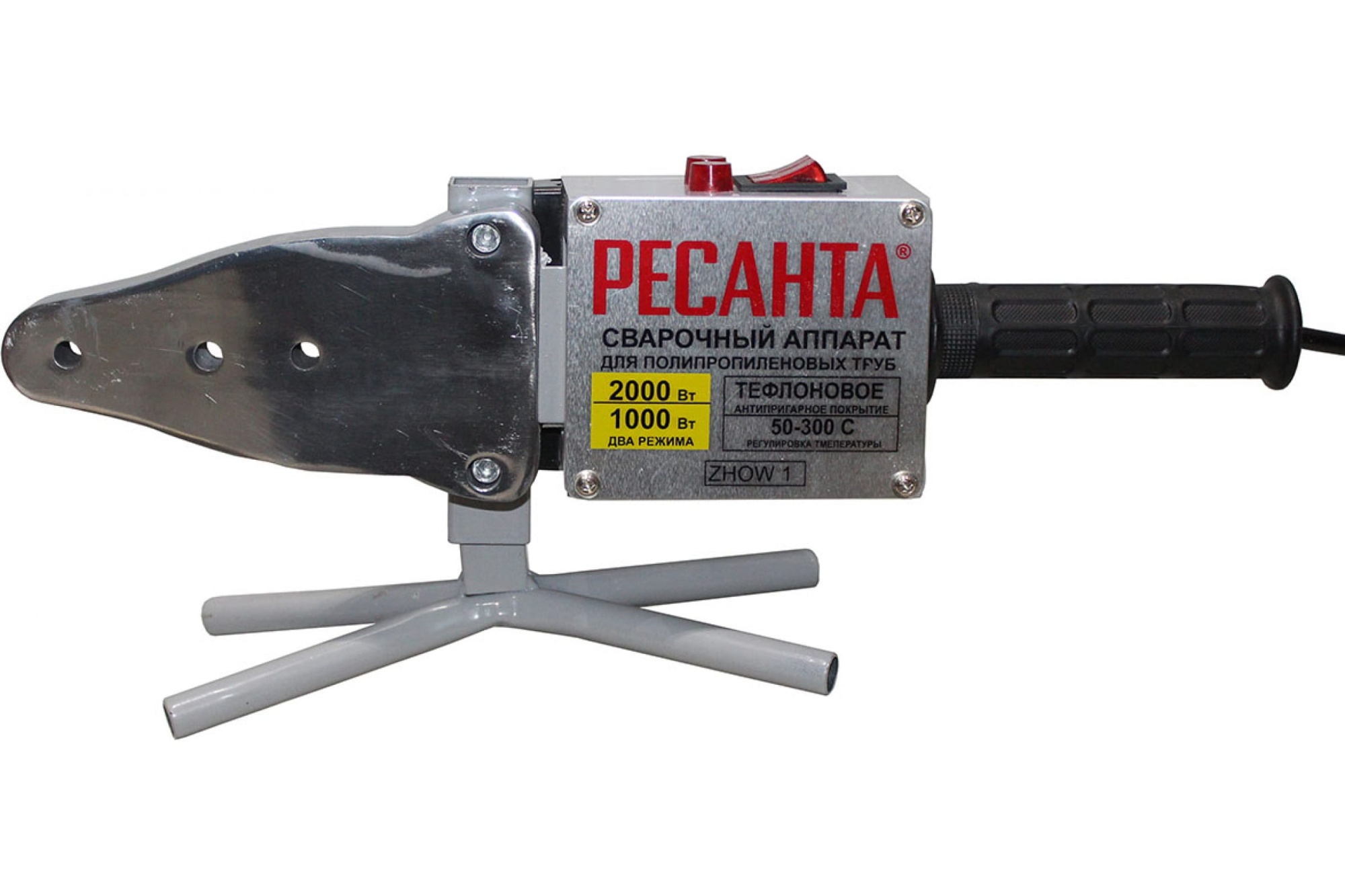 Аппарат для сварки ПВХ труб АСПТ-2000 (2000Вт, 0-300°С, Ø20-63мм, кейс) РЕСАНТА