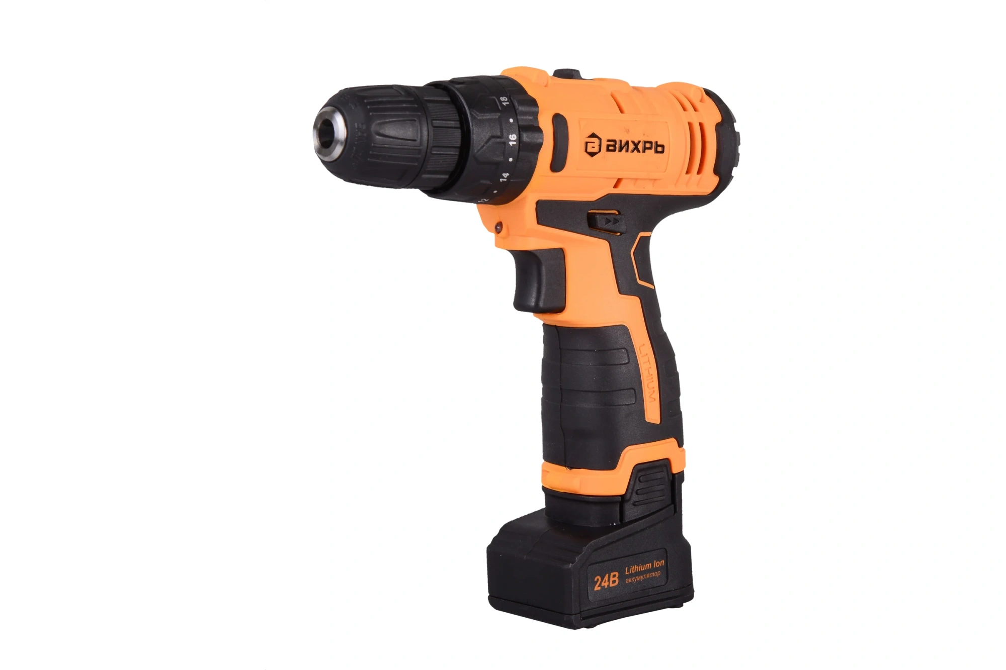 Аккум.дрель-шуруповёрт ДА-24Л-2КУ (24В, Li-lon, 2х2Ач, 40Нм, удар, патр.б/з 10мм, кейс) ВИХРЬ