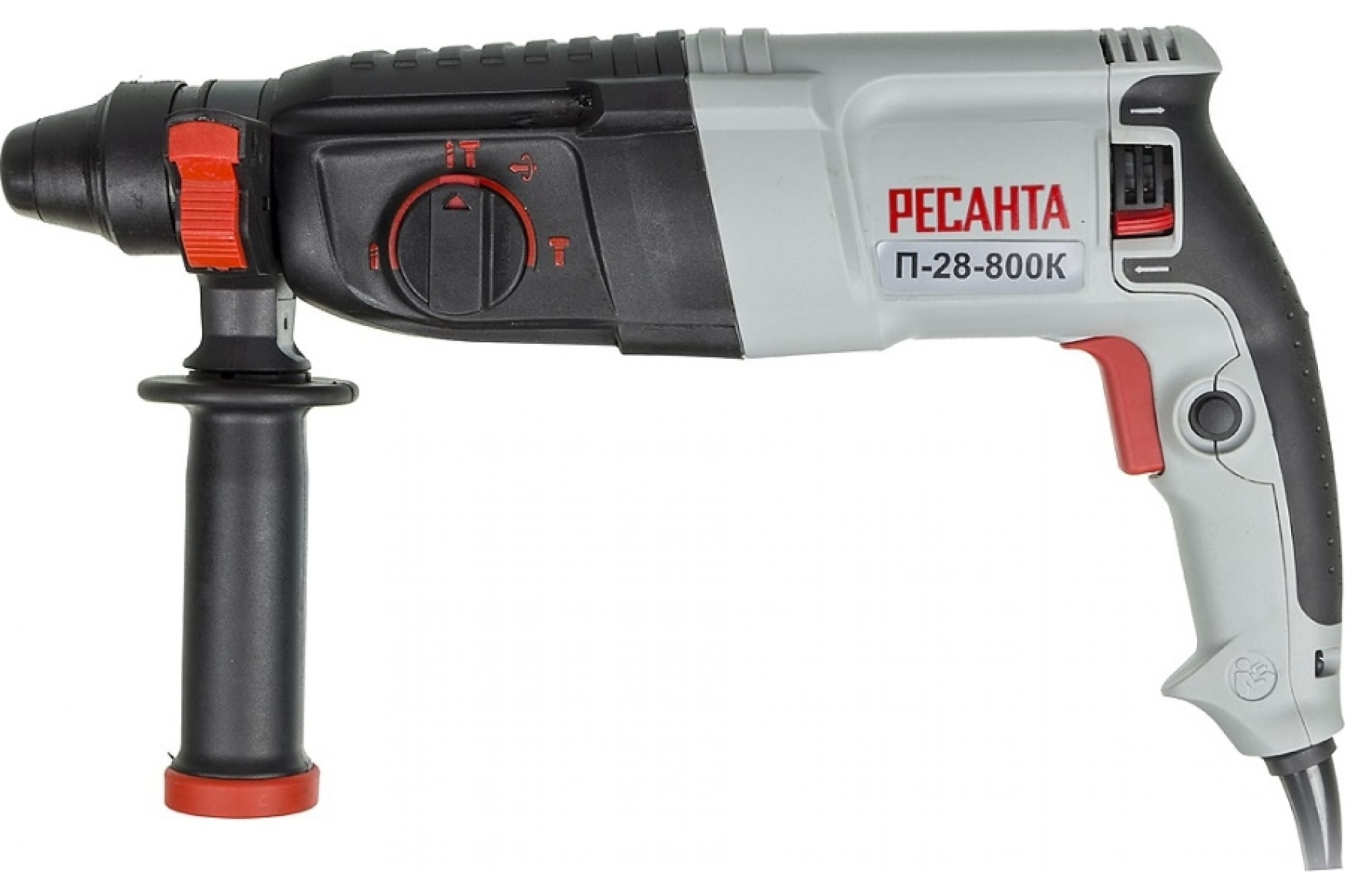 Перфоратор П-28-800К (800Вт, SDS+, 3реж, бетон 28мм, 3,4Дж, реверс, кейс) РЕСАНТА