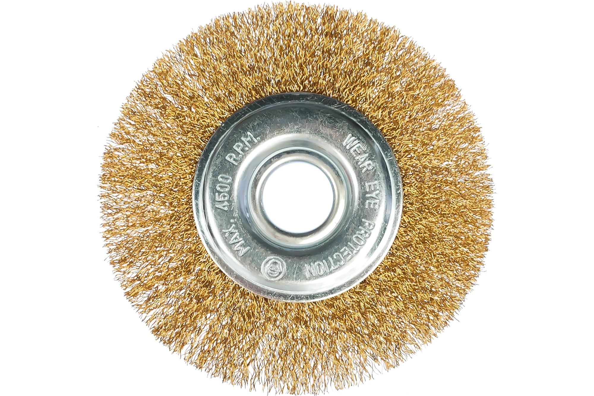 Щётка для УШМ дисковая Ø125х22,2мм, латунированная витая проволока 0,3мм MATRIX