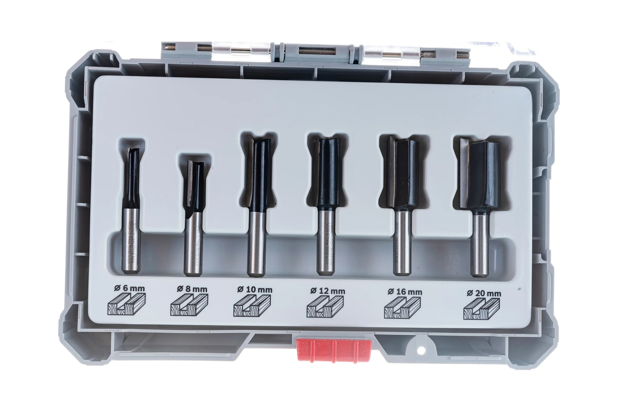 Набор пазовых фрез по дереву 6шт, хвостовик 8мм BOSCH