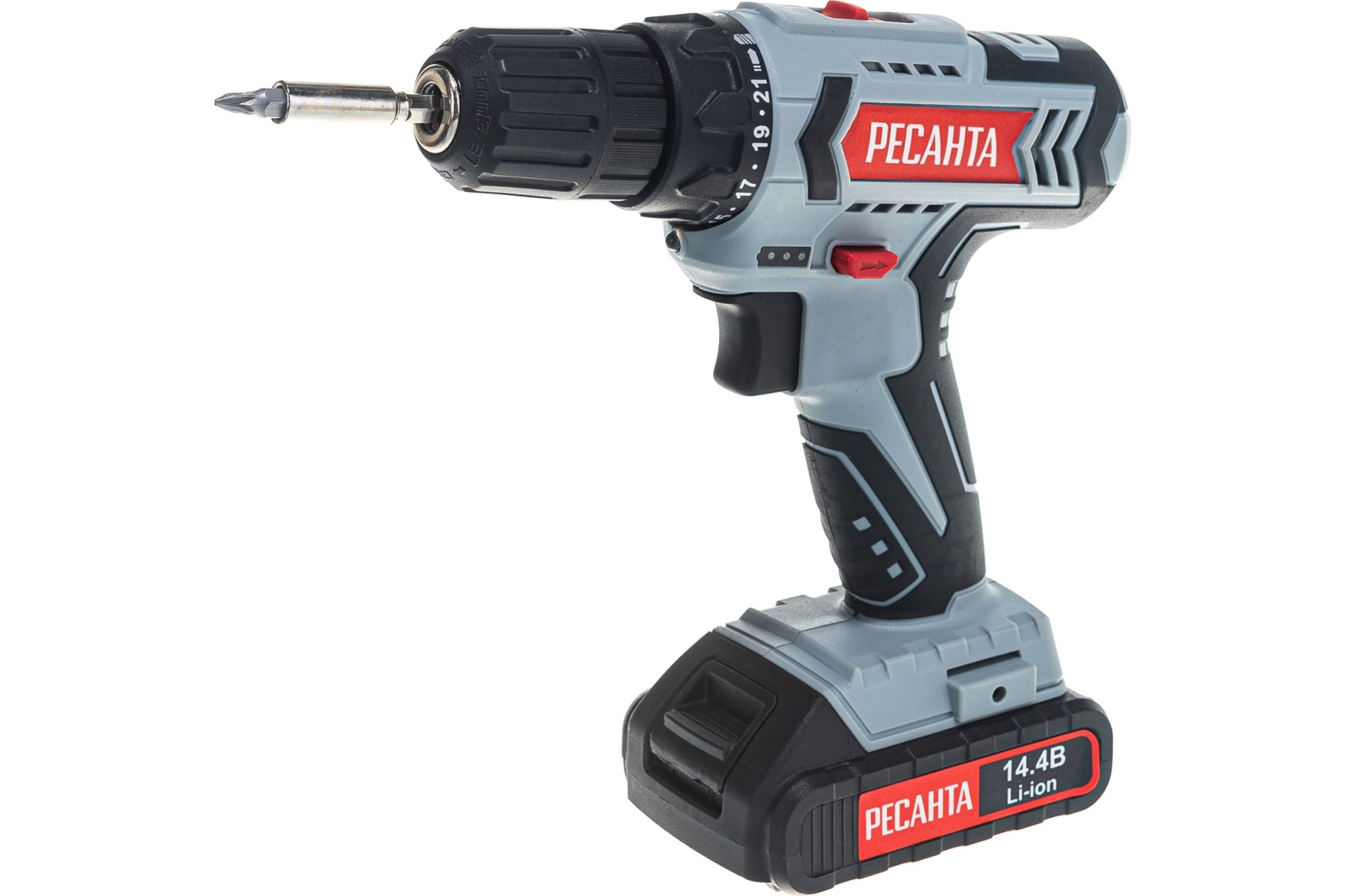 Аккум.дрель-шуруповёрт ДА-14-2ЛК (14,4В, Li-lon, 2х2Ач, 45Нм, патр.б/з 10мм, кейс) РЕСАНТА