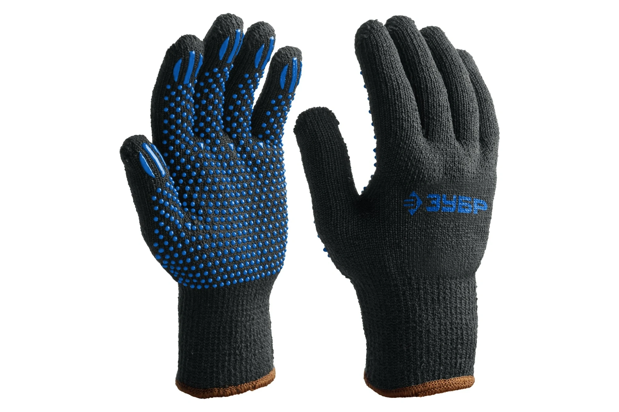 Перчатки ЗУБР "Мастер" трикотажные, утепленные, с защитой от скольжения