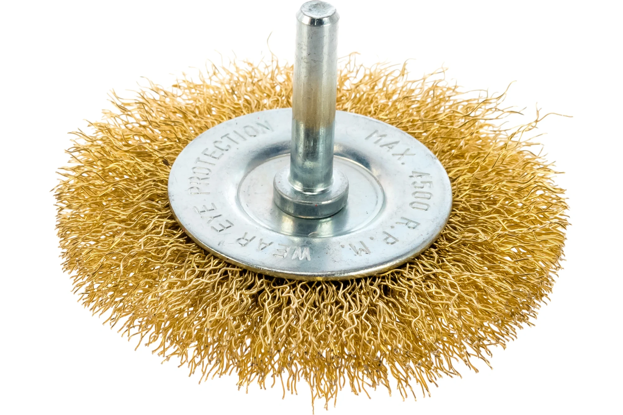Щётка дисковая для дрели Ø75мм, латунированная витая проволока 0,3мм MATRIX