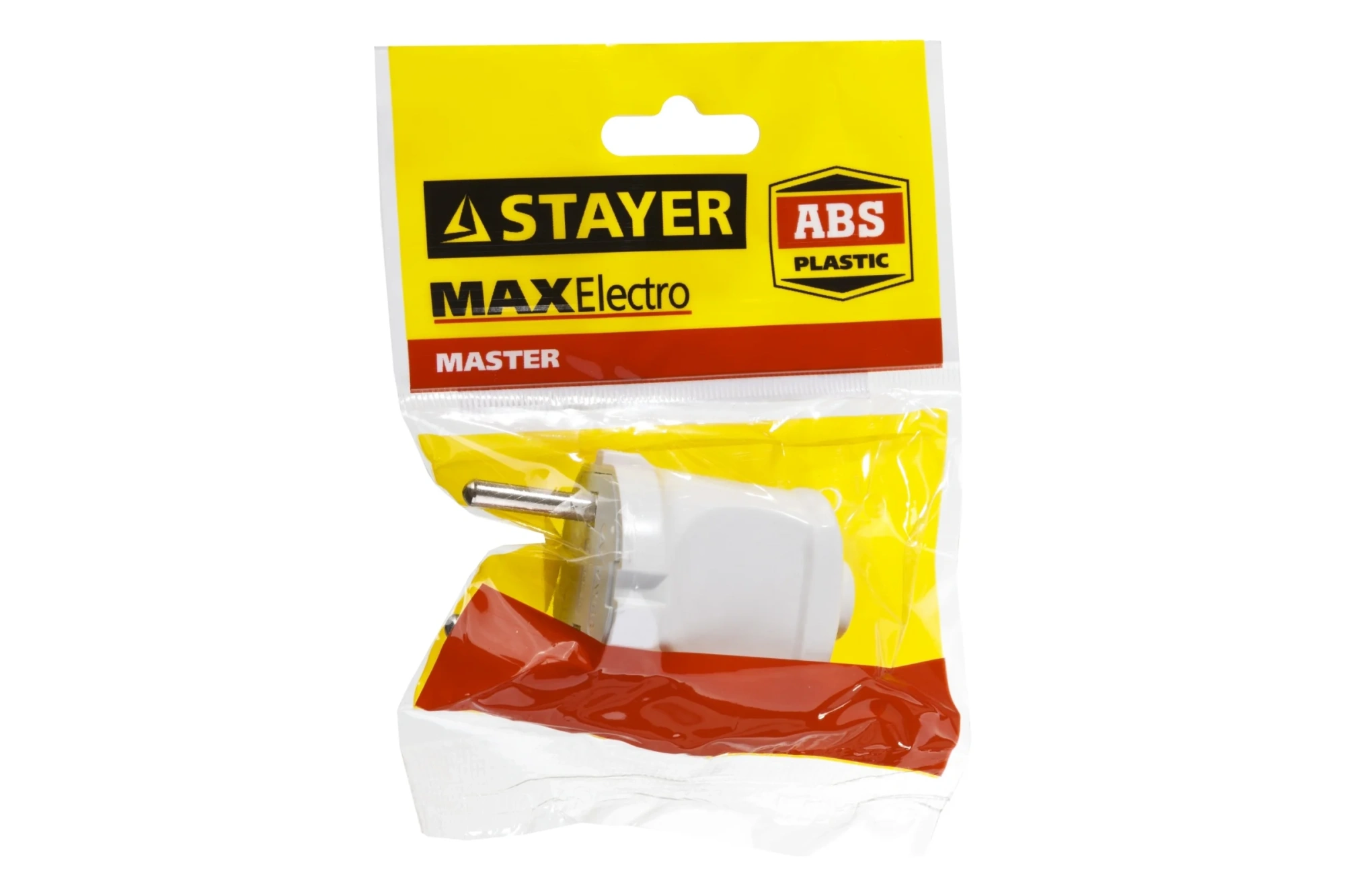 Вилка электрическая Stayer "Master", 6А/220В, белая
