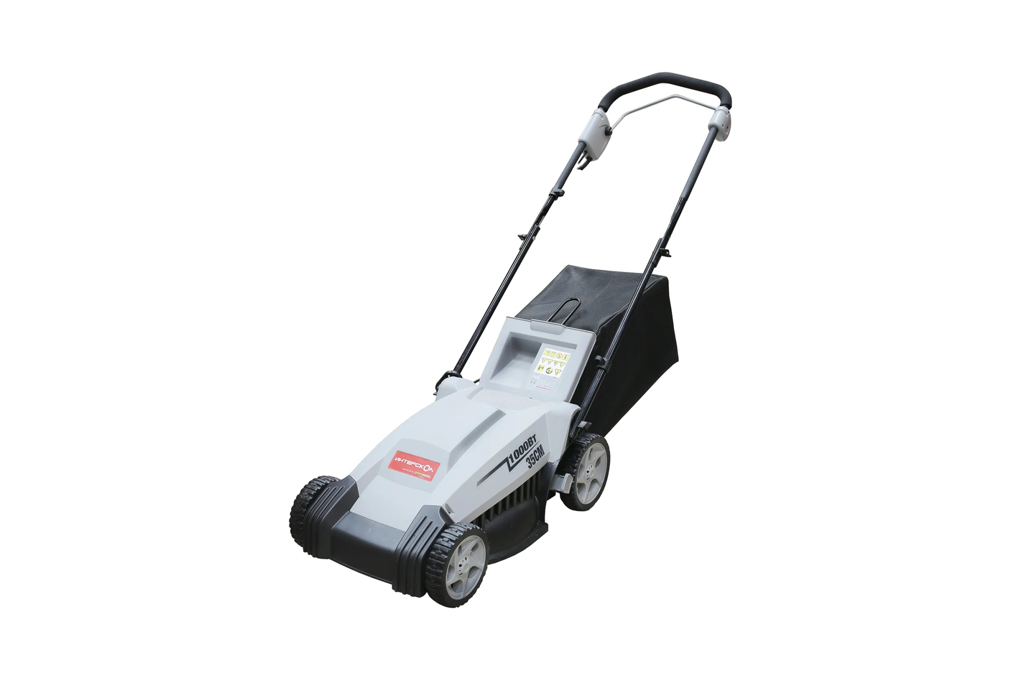 Газонокосилка электр. ГКЭ-35/1000 (1000Вт, захват 350мм, высота 20-80мм, корзина 40л) ИНТЕРСКОЛ