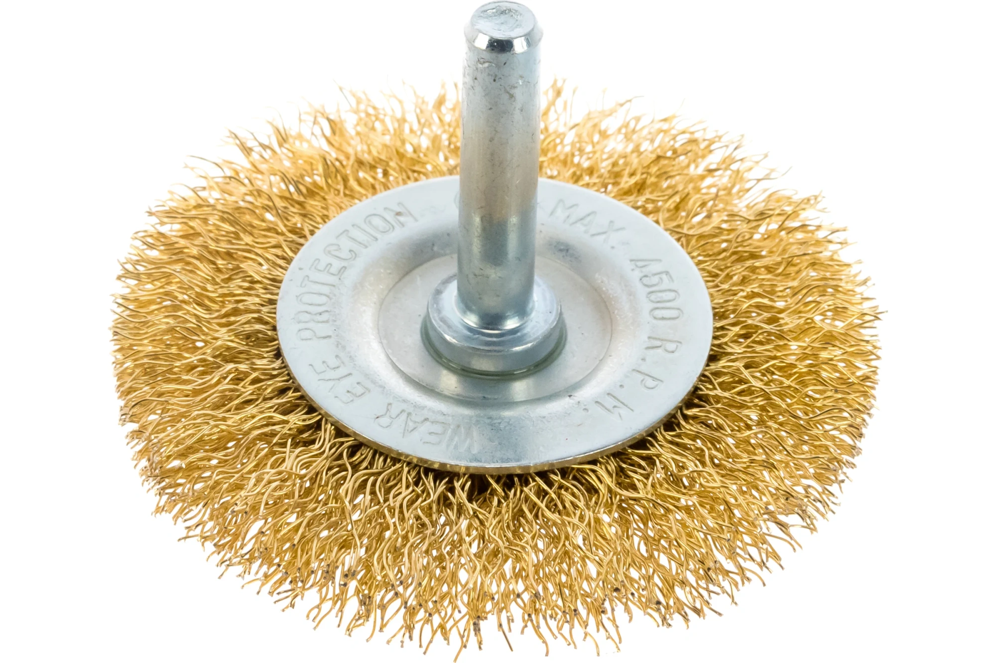 Щётка дисковая для дрели Ø60мм, латунированная витая проволока 0,3мм MATRIX